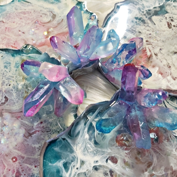 Handmade Rose Quartz Crystal set of coasters - Picture 2 of 6